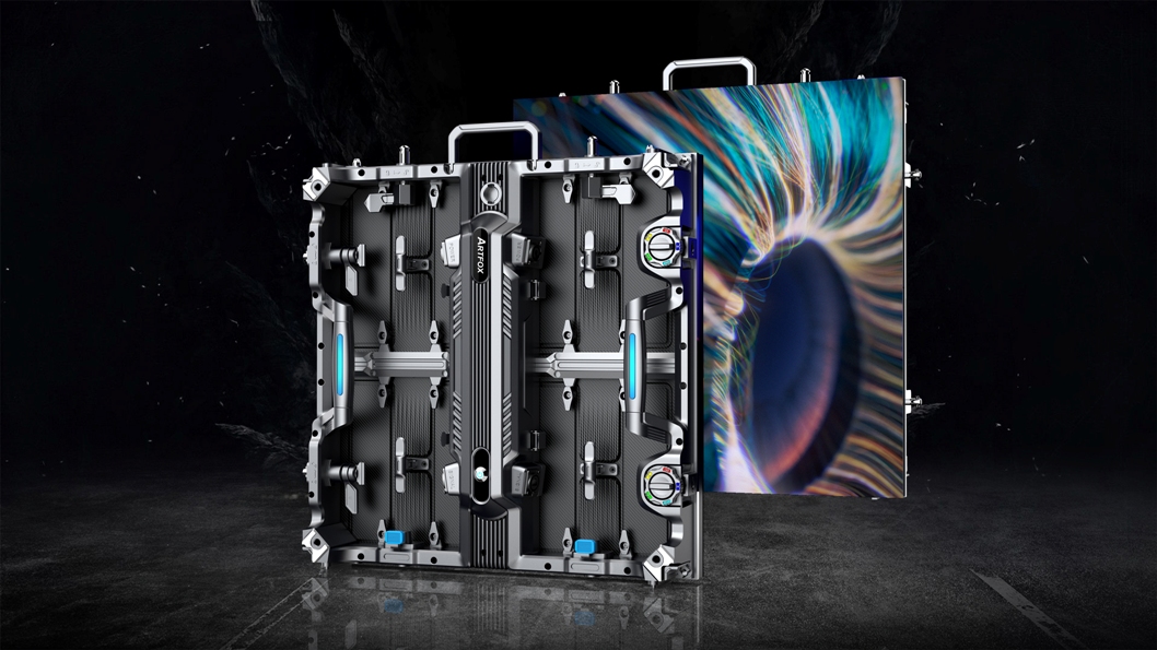 Portable LED Screen:Excellent design for XR, studio, stage, concert etc. 2022 New Design.<br/> <br/>19.7"x19.7" (500x500mm) 17.6lbs(8kg)<br/><br/>Suitable for P1.953, P2.604, P2.976, P3.91 indoor/outdoor <br/><br/><table width=